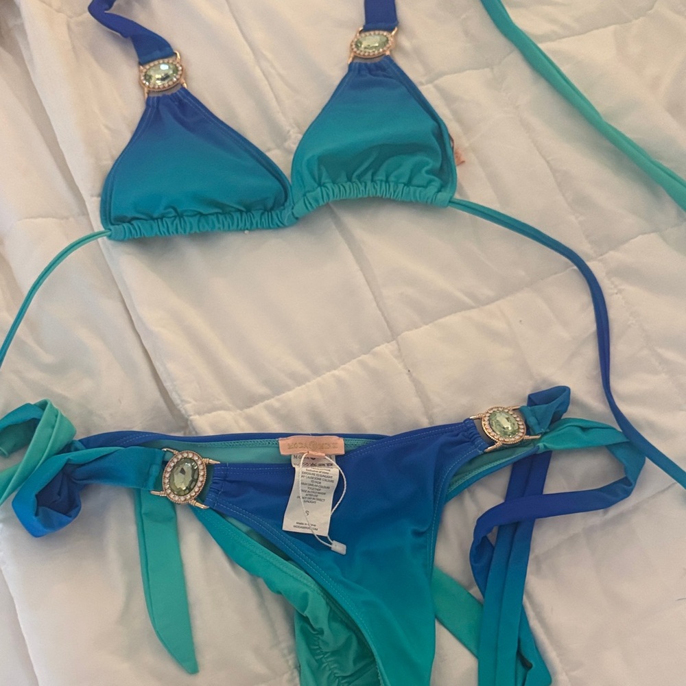 Modamix Blue and Teal Bikini with Embellishments S